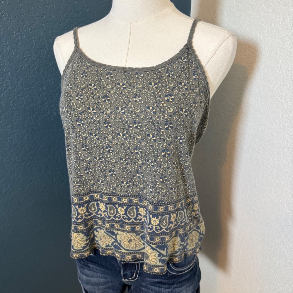 Y2K Boho Floral Cami Xhilaration Tank Top XL Gray